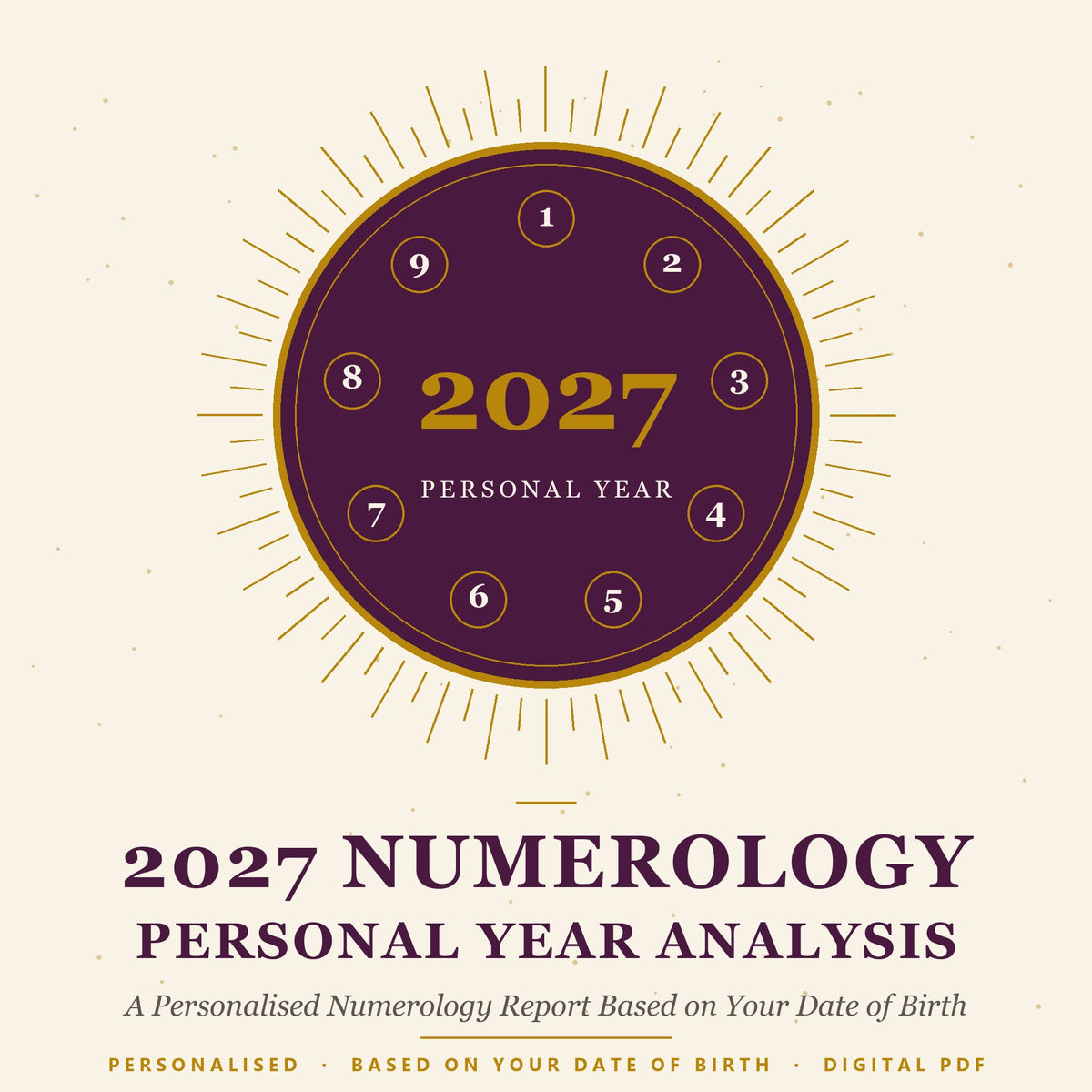 2027 Numerology Report – personal year number analysis PDF cover