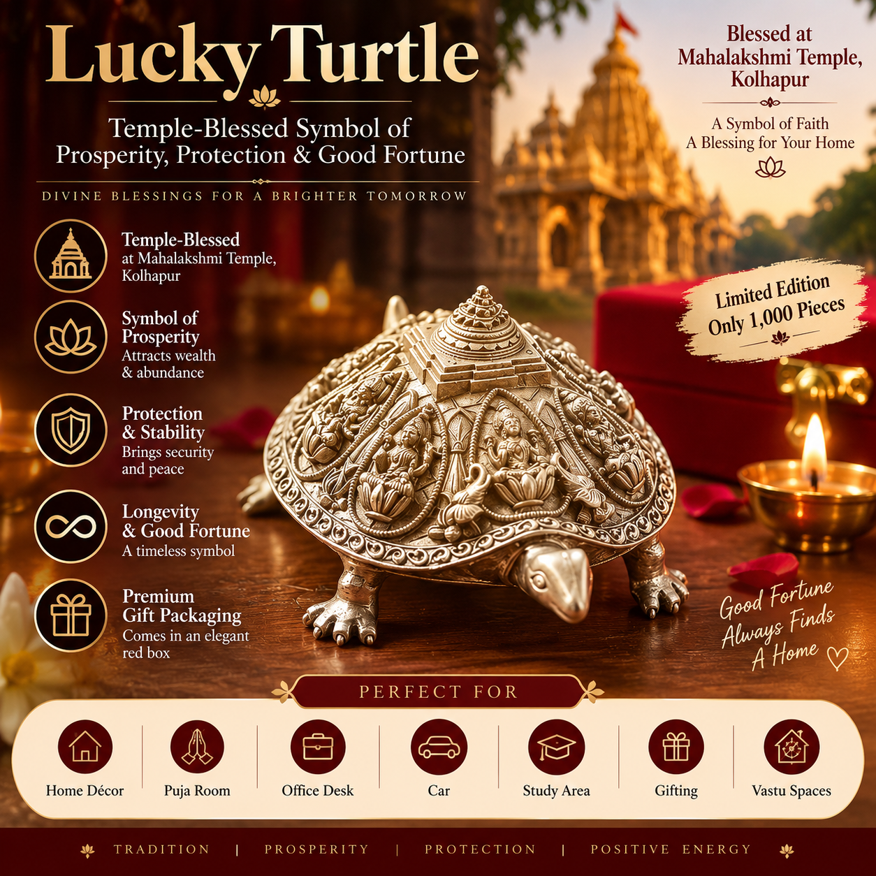 Lucky Turtle – Blessed at Kolhapur Mahalakshmi Temple | Prosperity & Good Luck