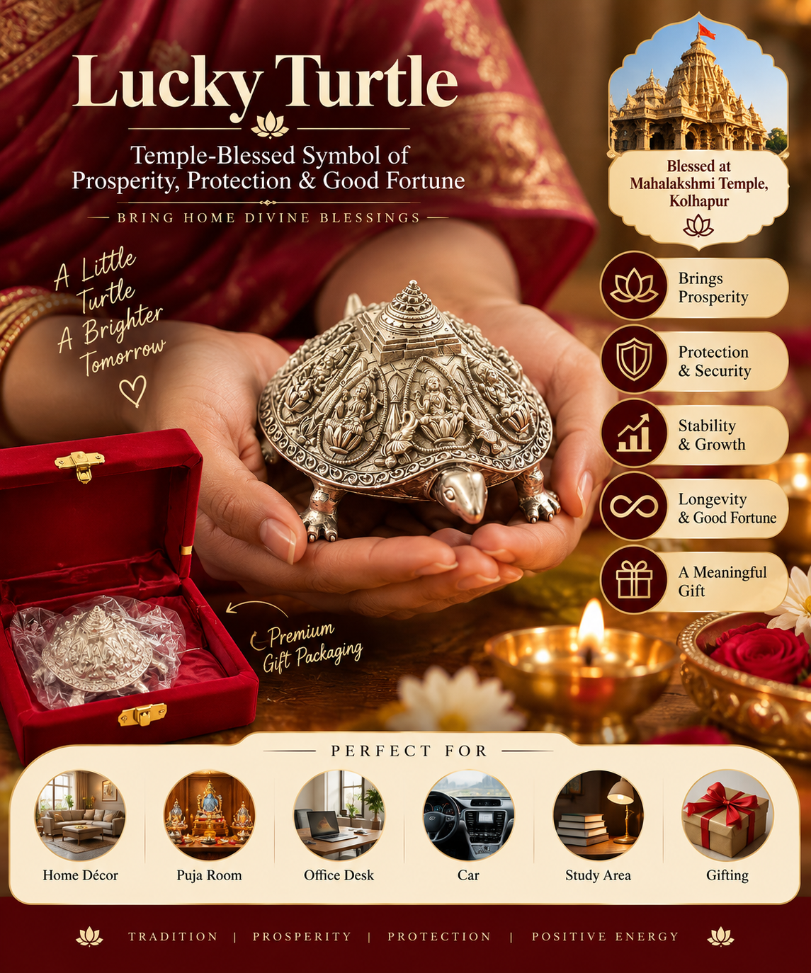 Lucky Turtle – Blessed at Kolhapur Mahalakshmi Temple | Prosperity & Good Luck