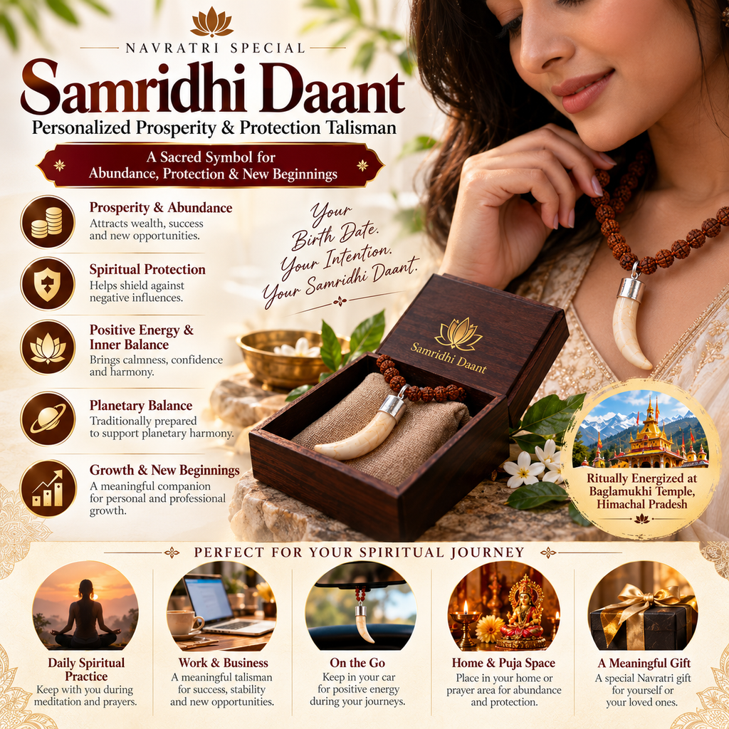 Navratri Samridhi Daant – Personalized Prosperity & Protection Talisman (Energized at Baglamukhi Temple)