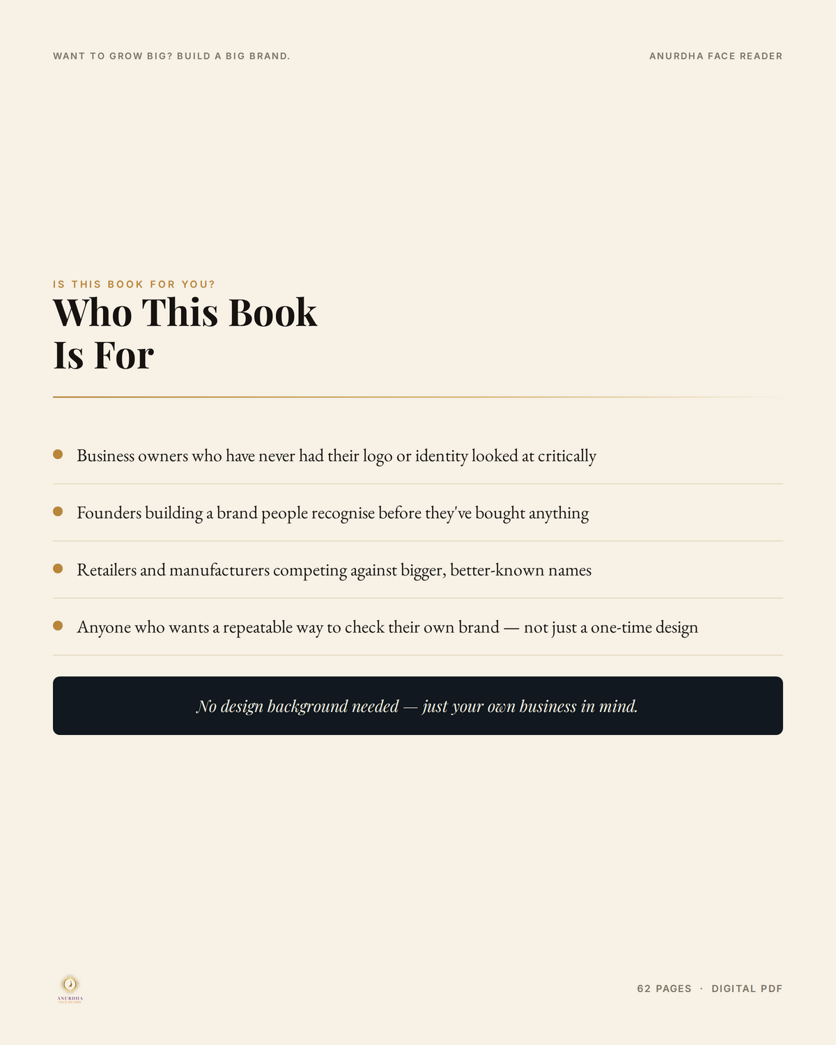 Who the Want to Grow Big Build a Big Brand ebook is written for