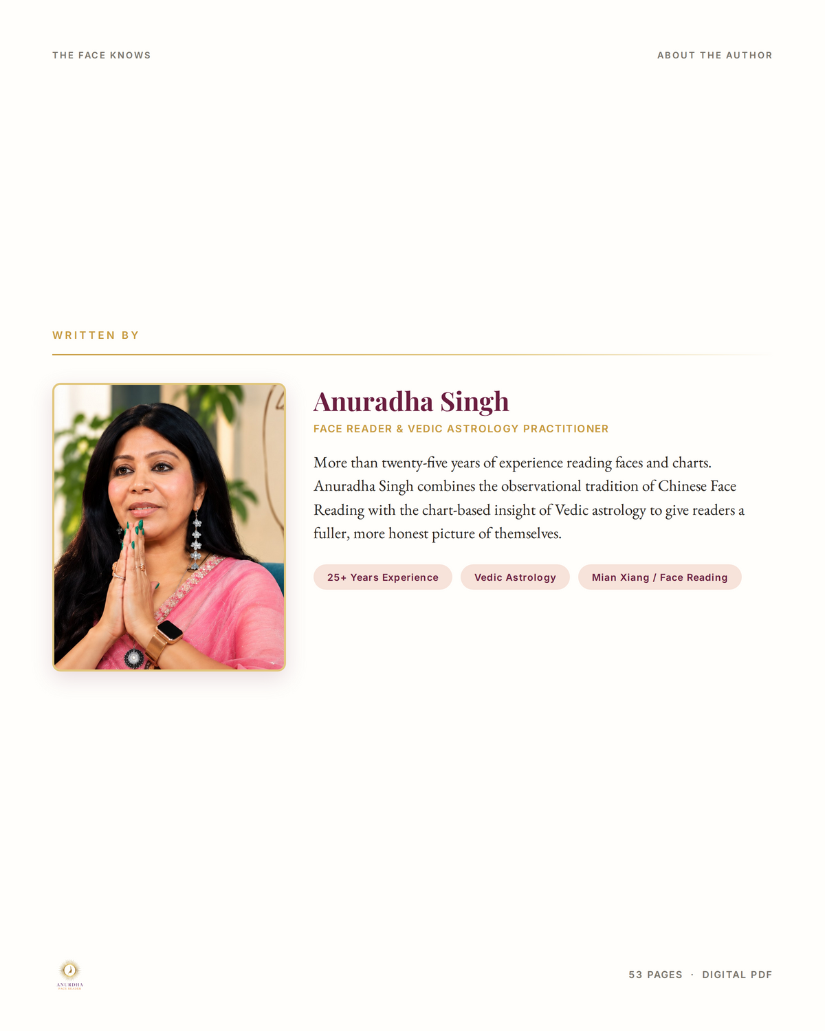 Anuradha Singh, face reader and Vedic astrology practitioner with 25+ years experience